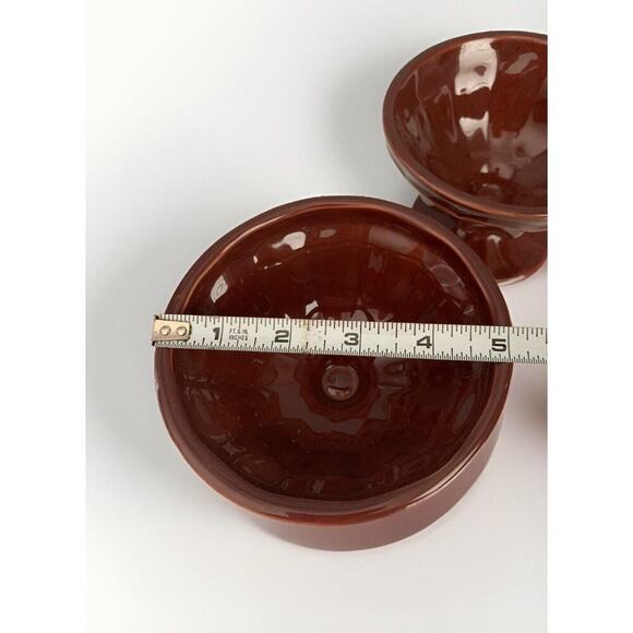 (2) Hershey's Brown Pedestal Style Ice Cream Bowls by Houston Harvest Hershey - Picture 8 of 11